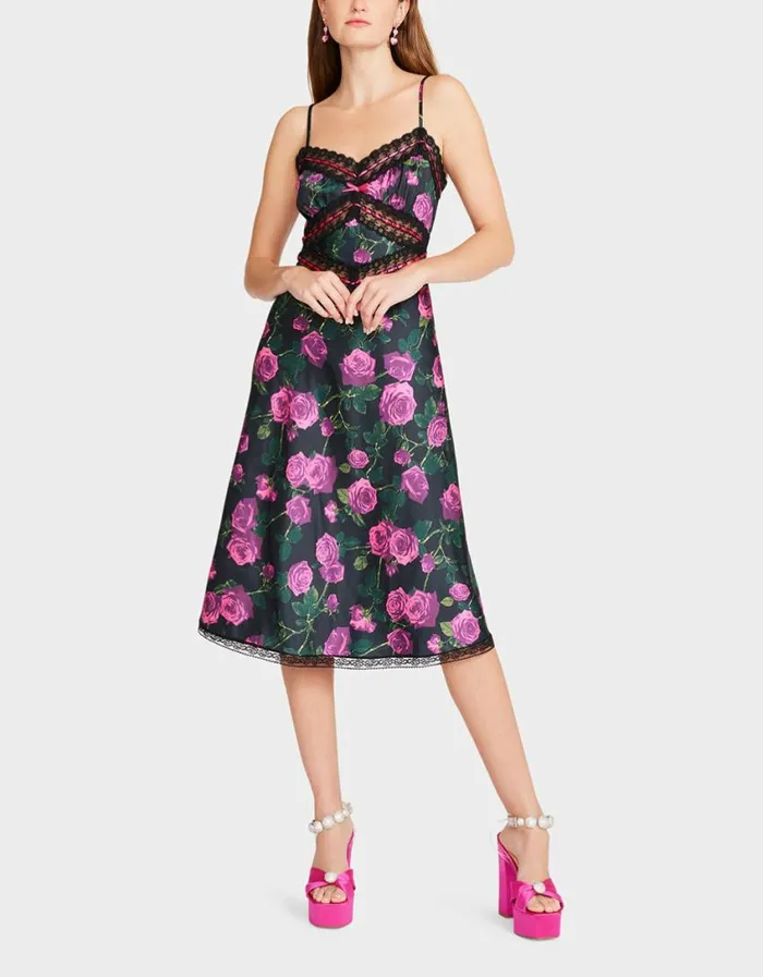 Betsey Johnson Women HOLLYWOOD MIDI DRESS BLACK Black