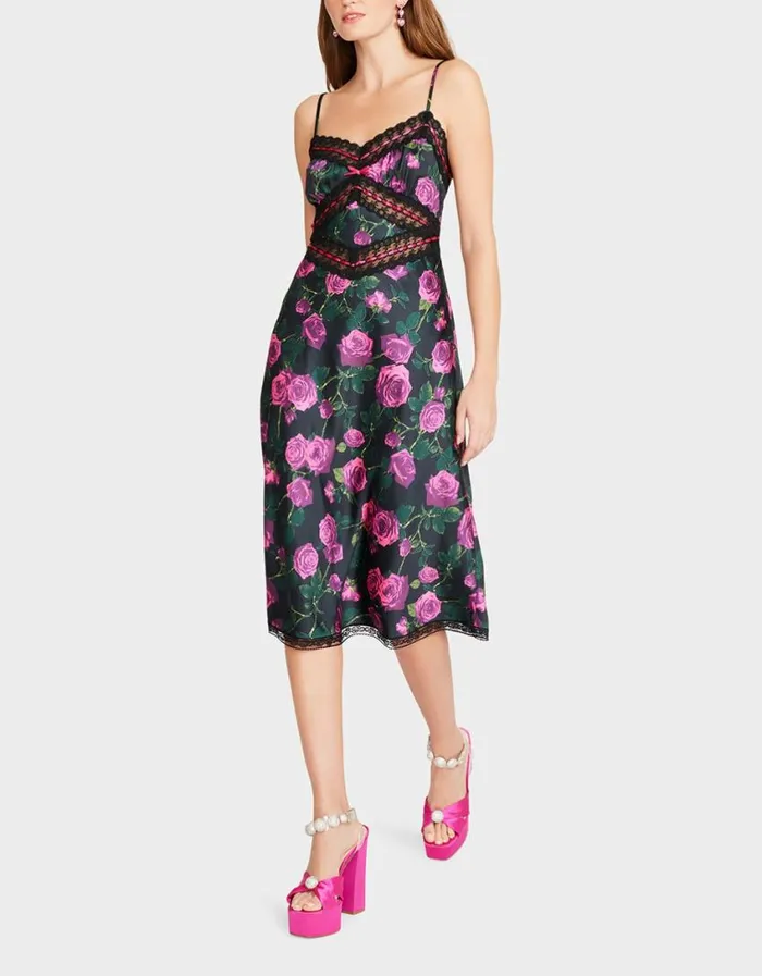 Betsey Johnson Women HOLLYWOOD MIDI DRESS BLACK Black