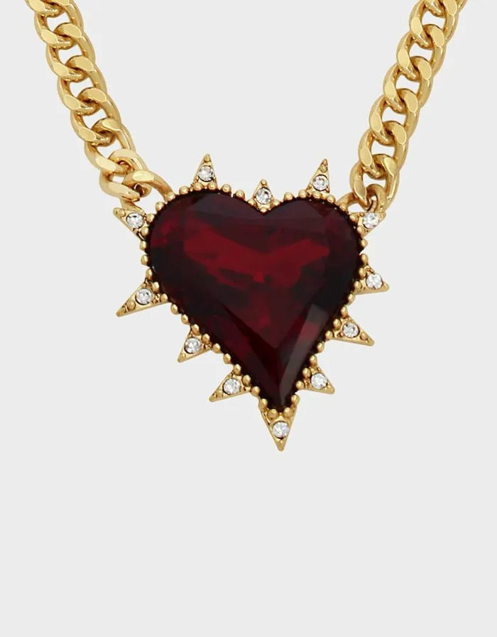 Betsey Johnson Women LOOK INTO YOUR HEART STONE NECKLACE RED Betsey Johnson Women LOOK INTO YOUR HEART STONE NECKLACE RED