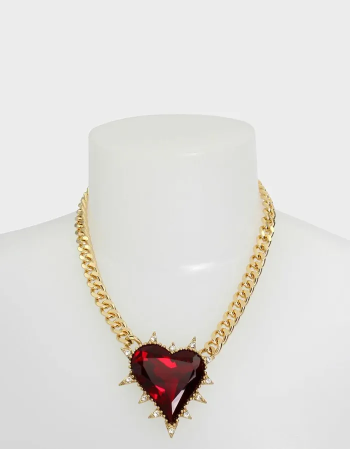 Betsey Johnson Women LOOK INTO YOUR HEART STONE NECKLACE RED Betsey Johnson Women LOOK INTO YOUR HEART STONE NECKLACE RED