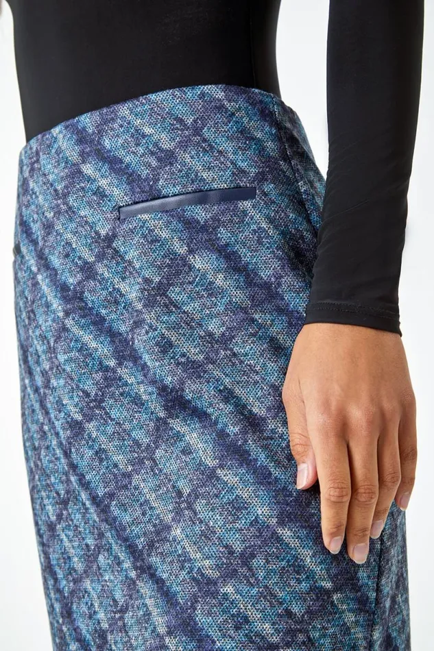Black Check Print Elastic Waist Pencil Skirt Women Roman Skirts