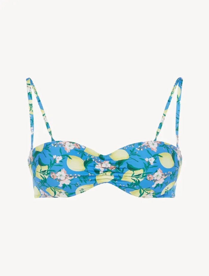 Blue Printed Bandeau Bikini Top Swim La Perla Bikinis