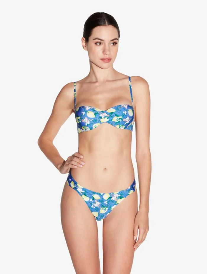 Blue Printed Bandeau Bikini Top Swim La Perla Bikinis