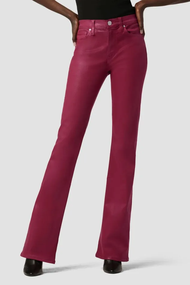 Bootcut Women Hudson Jeans Barbara HighRise Bootcut Jean Coated Beet Red