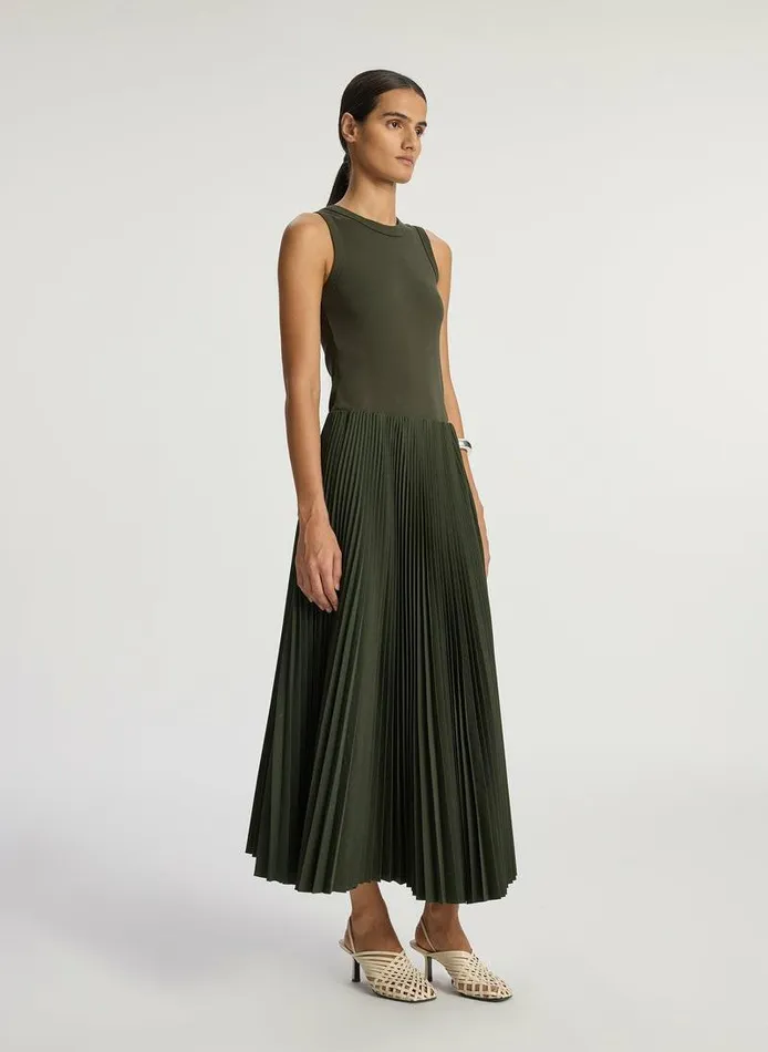 Bottoms Women ALC Tatum Pleated Midi Skirt Mossy