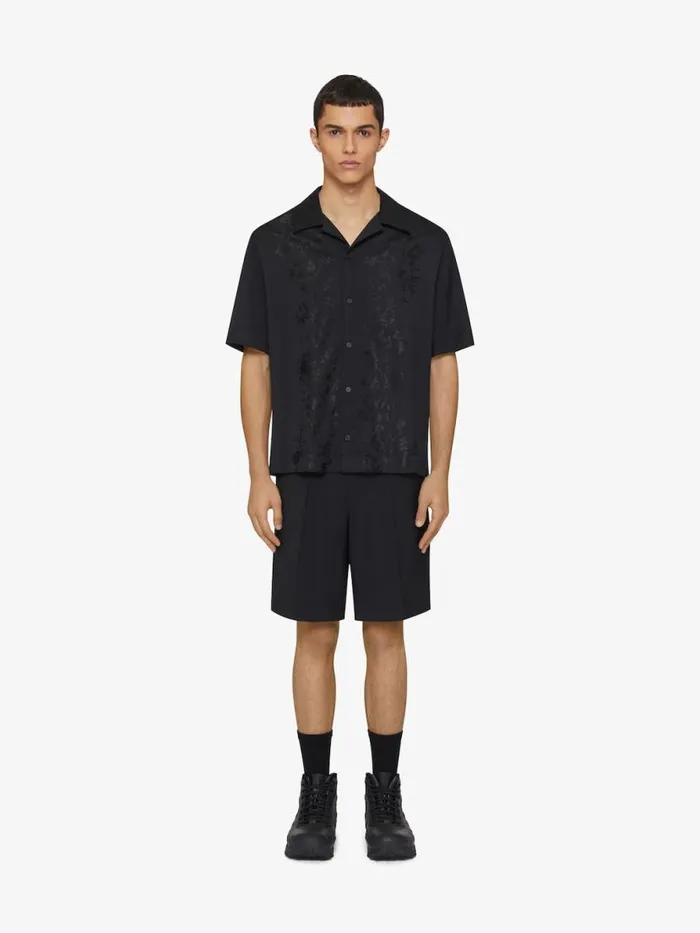 Boxy Fit Shirt In Floral Jacquard Black Men Givenchy Shirts