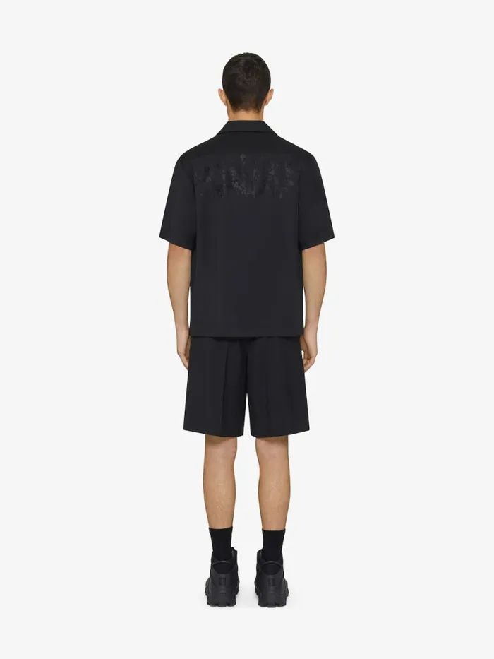 Boxy Fit Shirt In Floral Jacquard Black Men Givenchy Shirts