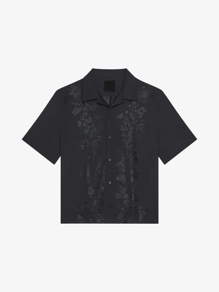 Boxy Fit Shirt In Floral Jacquard Black Men Givenchy Shirts