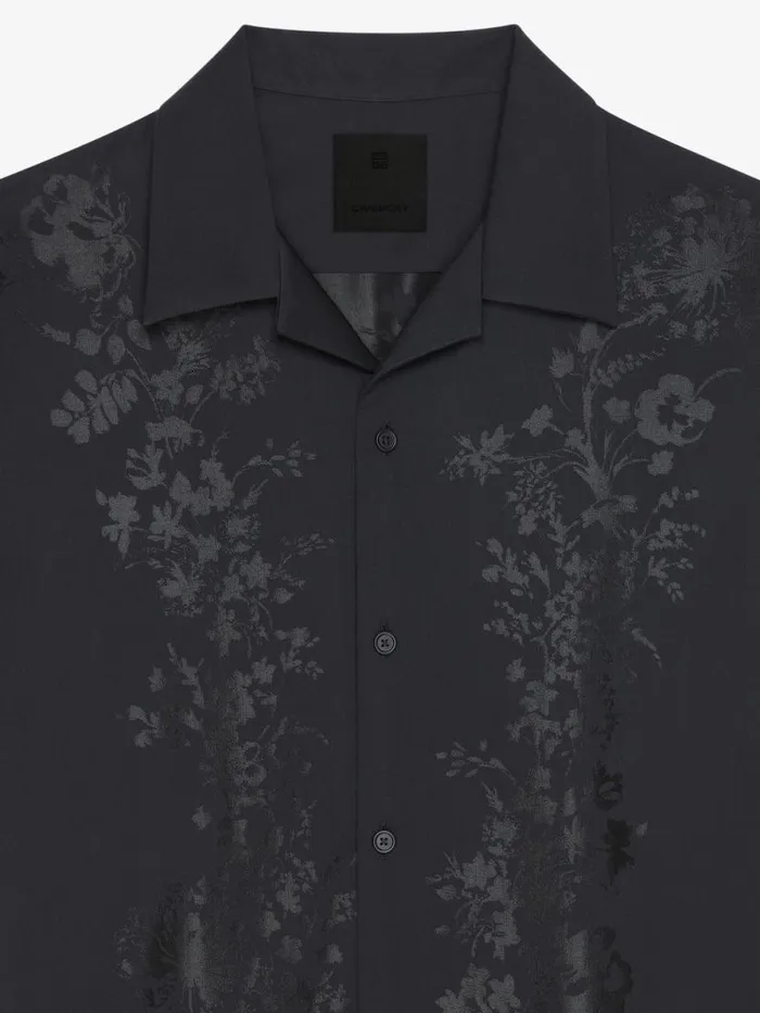 Boxy Fit Shirt In Floral Jacquard Black Men Givenchy Shirts