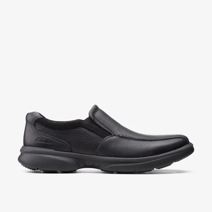 Bradley Step Black Tumbled Leather Men Clarks Casual Dress Shoes