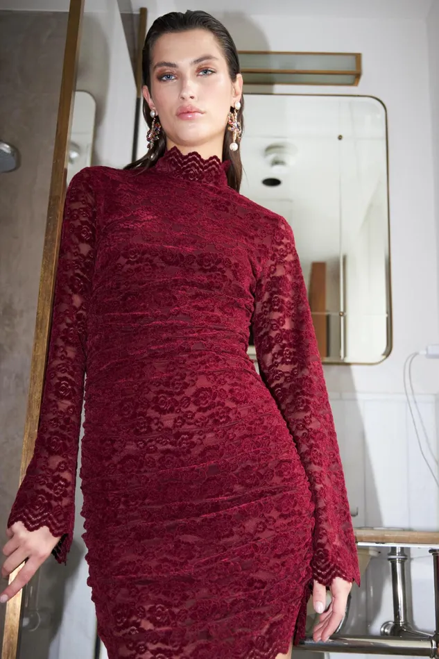 Brenda Dress 8211 Bordeaux Women Cras Dresses