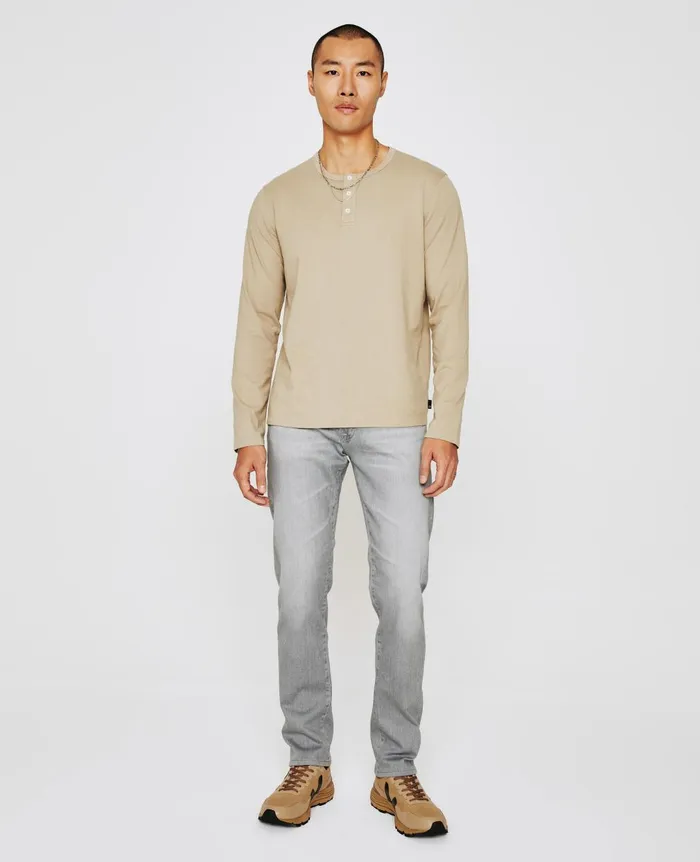 Bryce Long Sleeve Henley Dry Dust Men AG Jeans Tees Bryce Long Sleeve Henley Dry Dust Men AG Jeans Tees