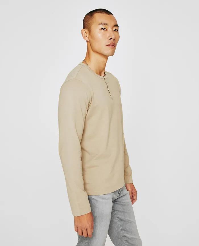 Bryce Long Sleeve Henley Dry Dust Men AG Jeans Tees Bryce Long Sleeve Henley Dry Dust Men AG Jeans Tees