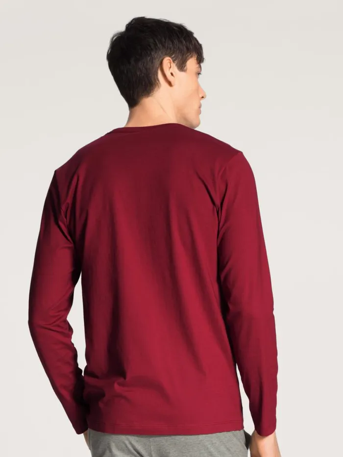 CALIDA Pyjama Tops Men Shirt Long Sleeve Rumba Red