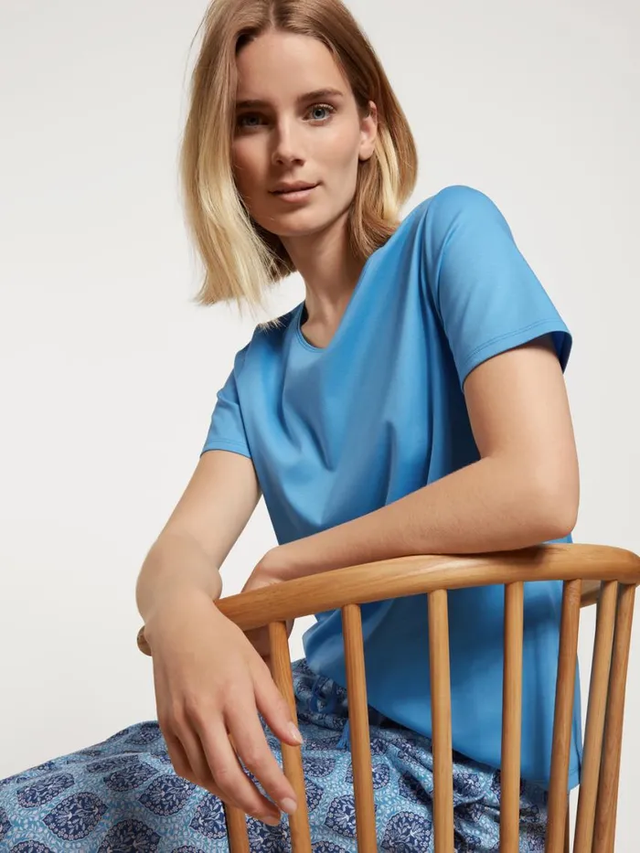 CALIDA Show All Women Shirt Short Sleeve Azurit Blue