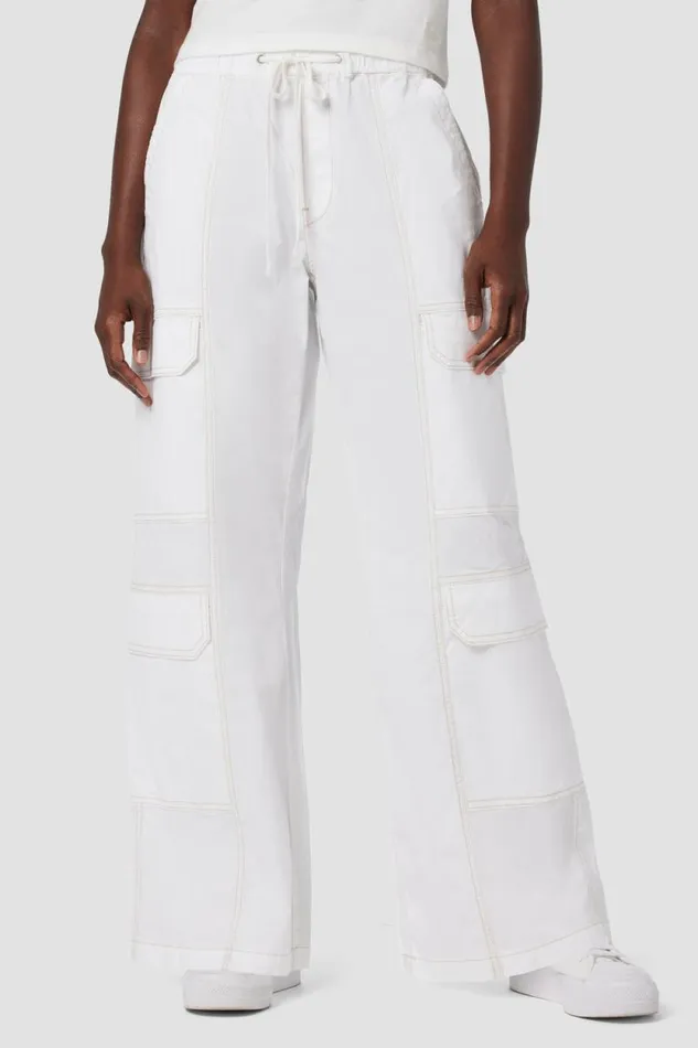 Cargo Women Hudson Jeans Parachute Wide Leg Cargo White