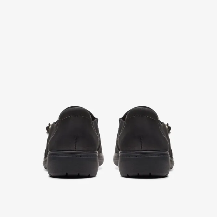 Carleigh Pearl Black Nubuck Women Clarks Clogs and Mules