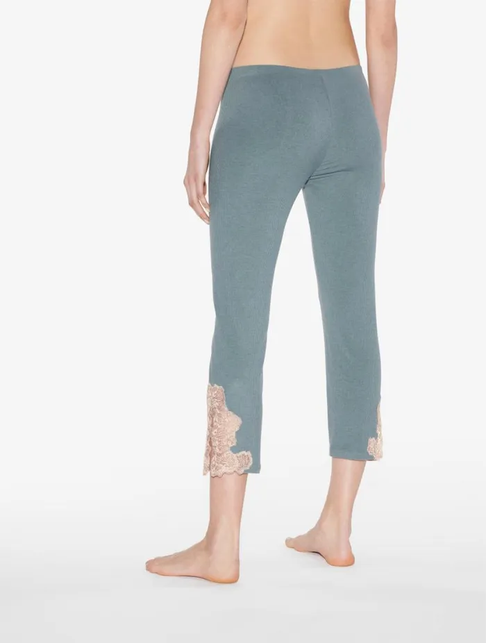 Cashmere Blend Ribbed Trousers In Sleepy Dream With Frastaglio Sleepwear La Perla Pajamas