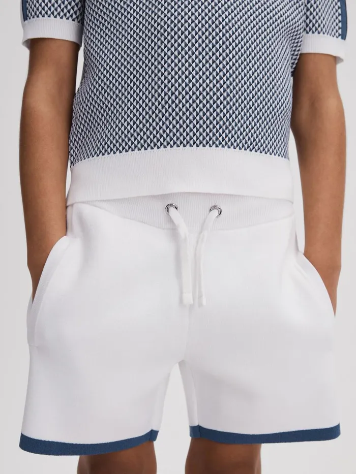 Children Reiss CoOrds Heddon Drawstring Shorts White
