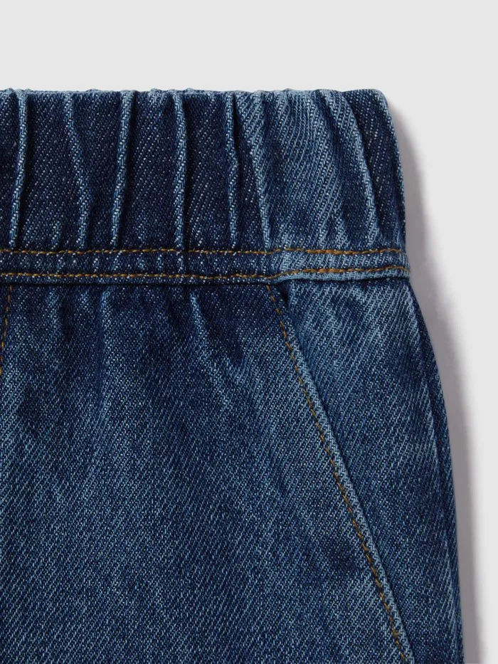 Children Reiss Jeans Marloe Drawstring Waist Straight Leg Jeans Blue