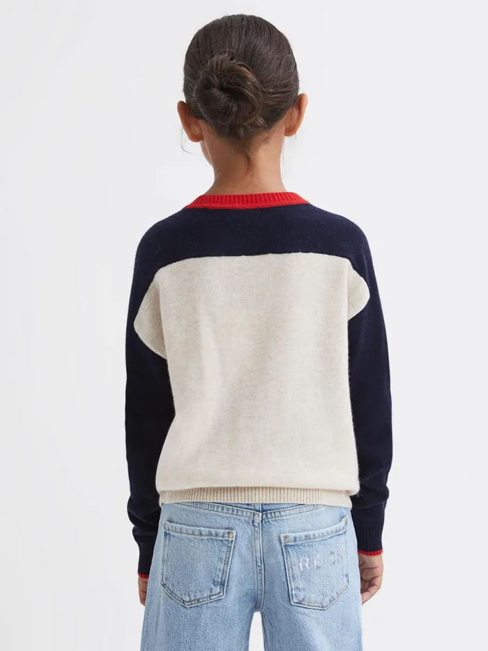 Children Reiss Knitwear Tilly Casual Knitted Festive Jumper Blue