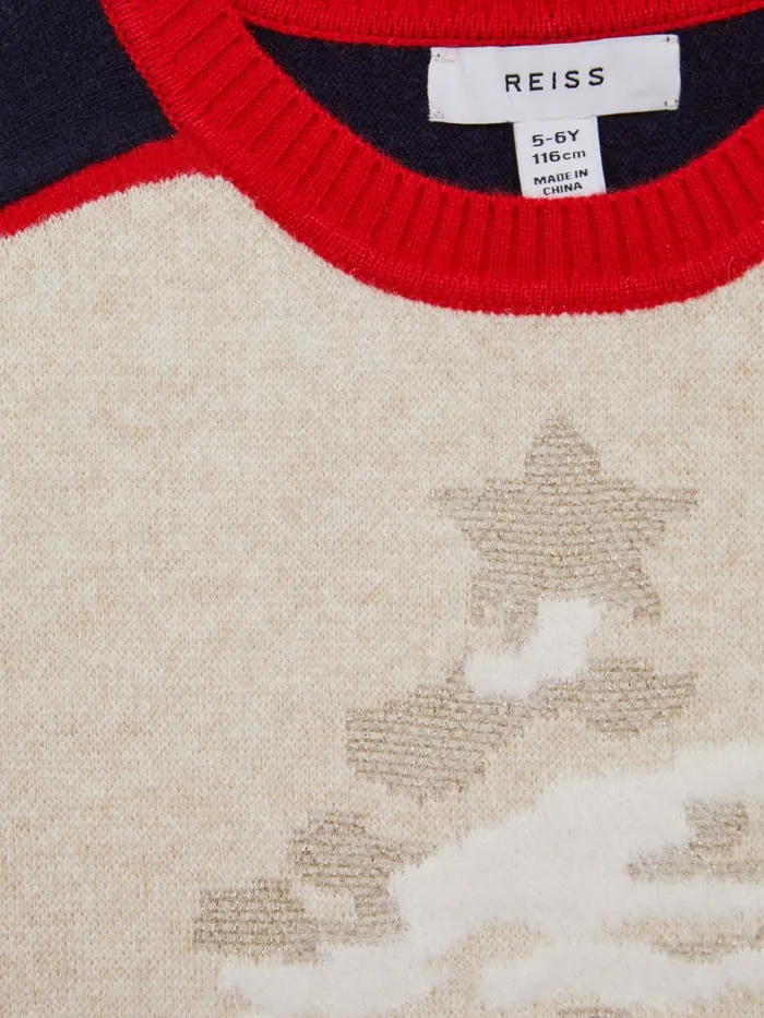Children Reiss Knitwear Tilly Casual Knitted Festive Jumper Blue