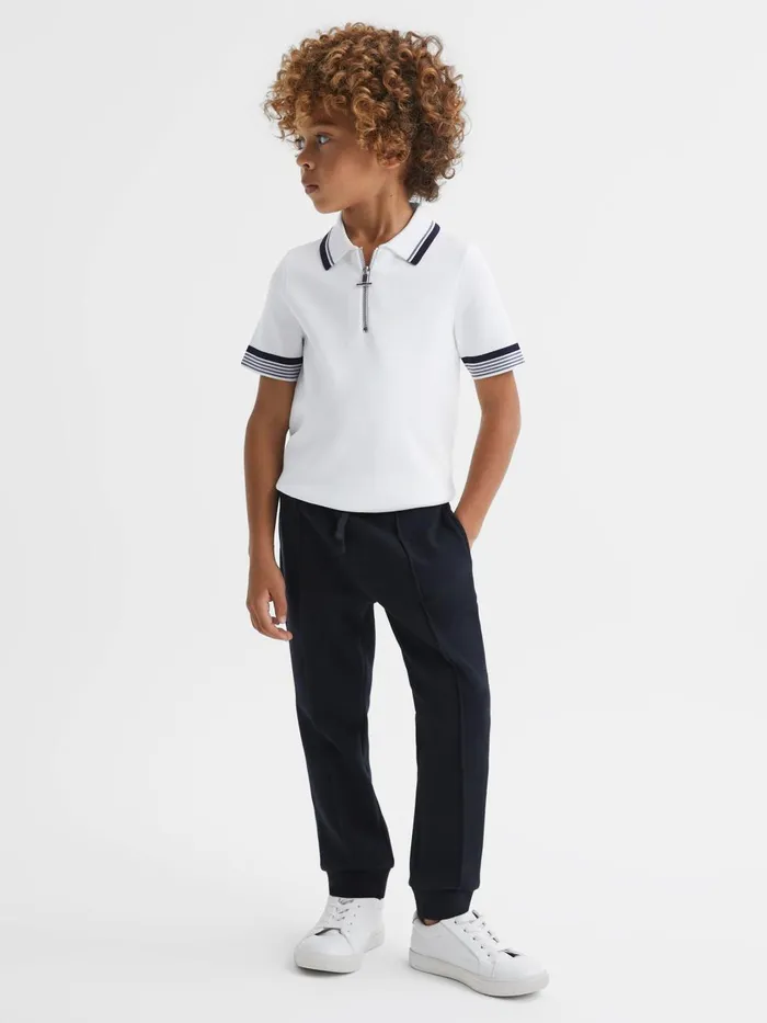 Children Reiss Polo Shirts Chelsea HalfZip Polo Shirt Optic White