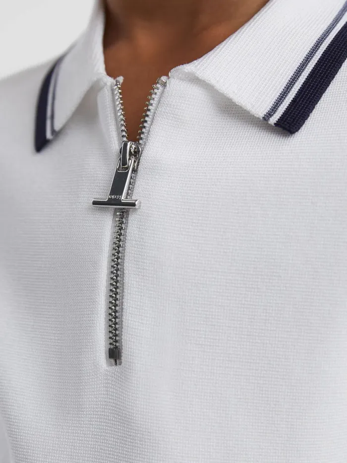 Children Reiss Polo Shirts Chelsea HalfZip Polo Shirt Optic White