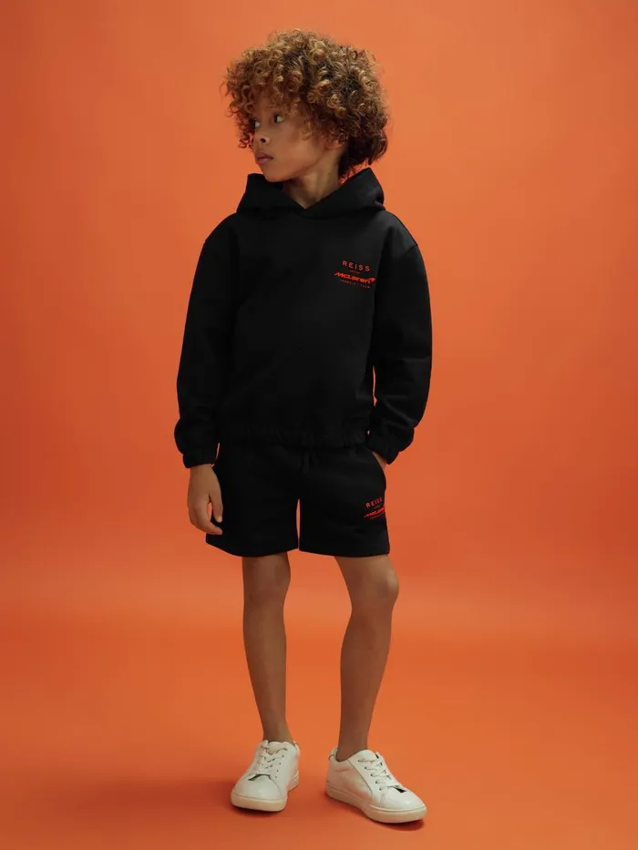 Children Reiss Reiss X Mclaren F1 Team F1 Cotton Drawstring Shorts Black