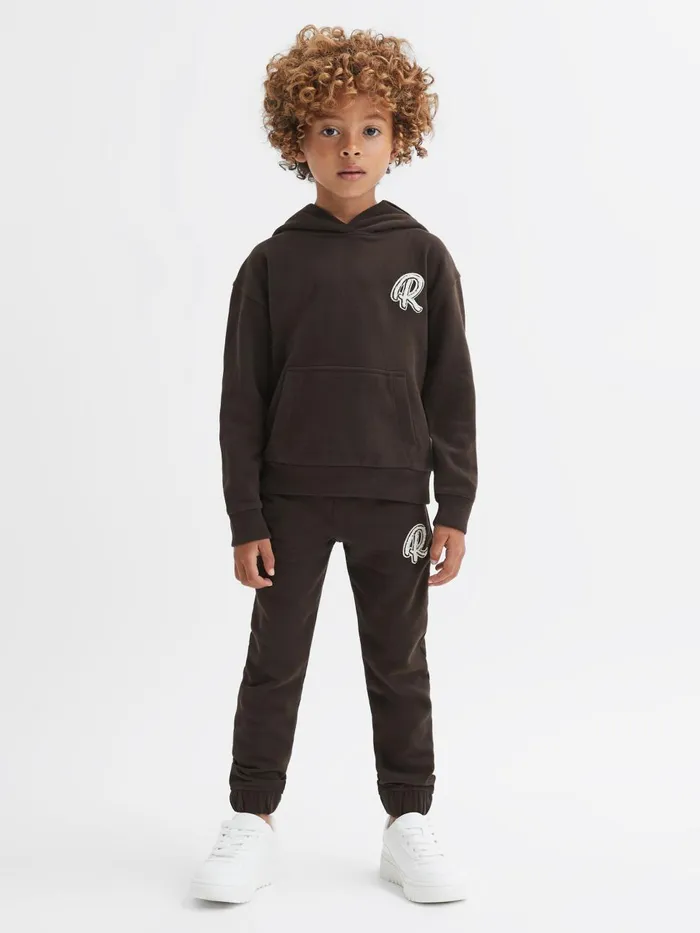Children Reiss Sweats and Hoodies Cade Oversized Garment Dyed Logo Hoodie Chocolate Children Reiss Sweats and Hoodies Cade Oversized Garment Dyed Logo Hoodie Chocolate