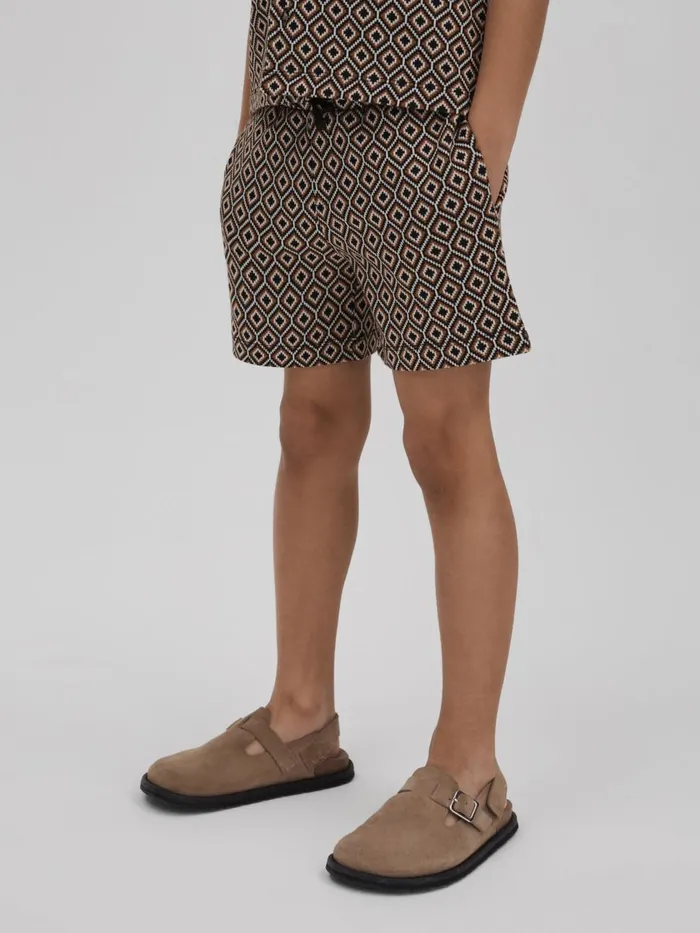 Children Reiss Sweats and Hoodies Karoo Drawstring Aztec Shorts Tobacco Multi