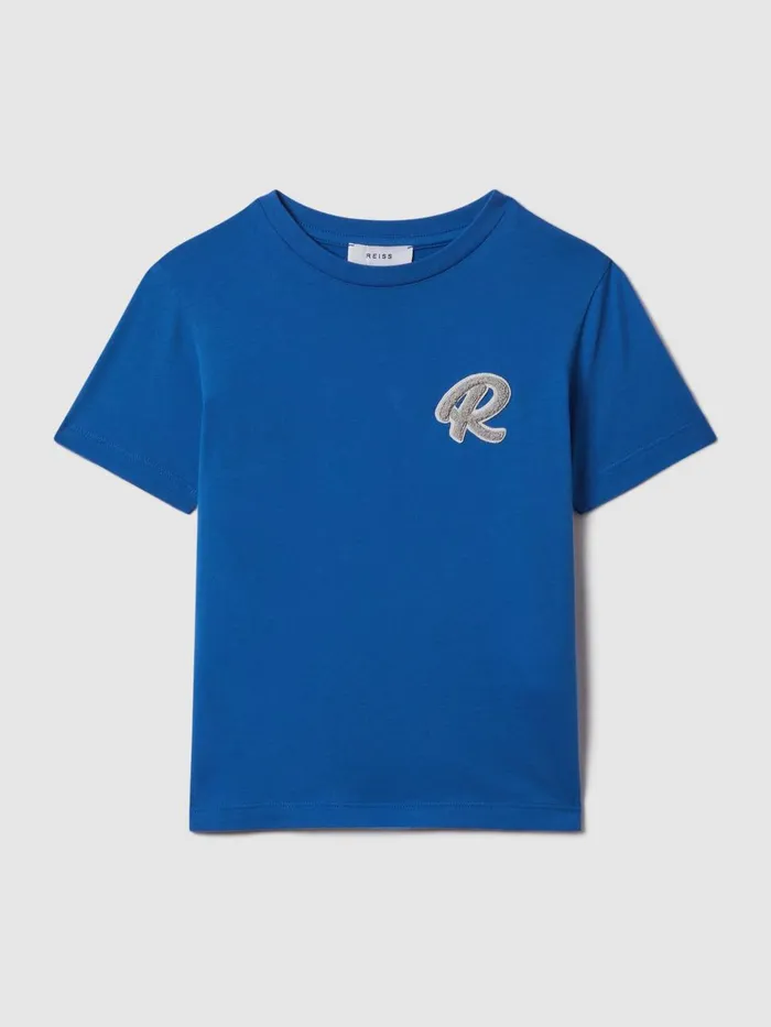 Children Reiss TShirts Jude Cotton Crew Neck TShirt Lapis Blue