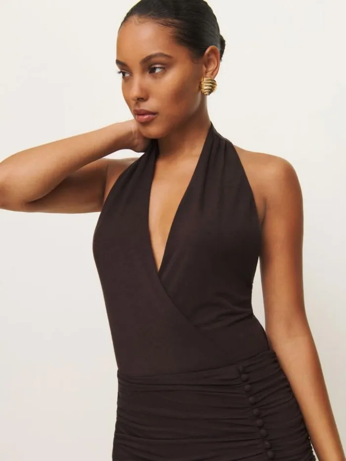 Clothing The Reformation Arden Knit Dress Black Currant