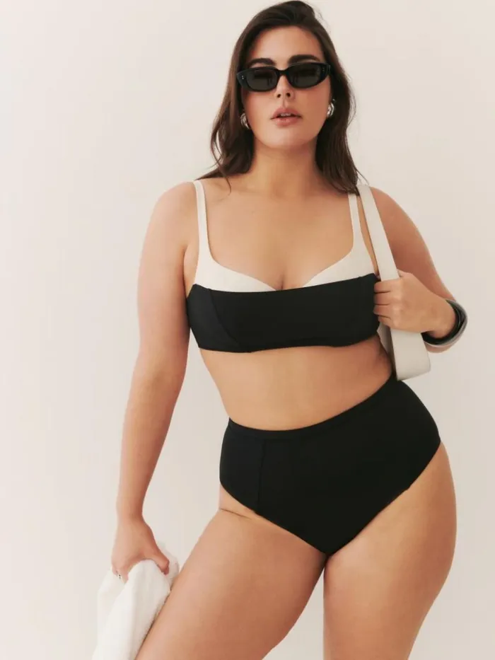 Clothing The Reformation Azure Bikini Bottom Black