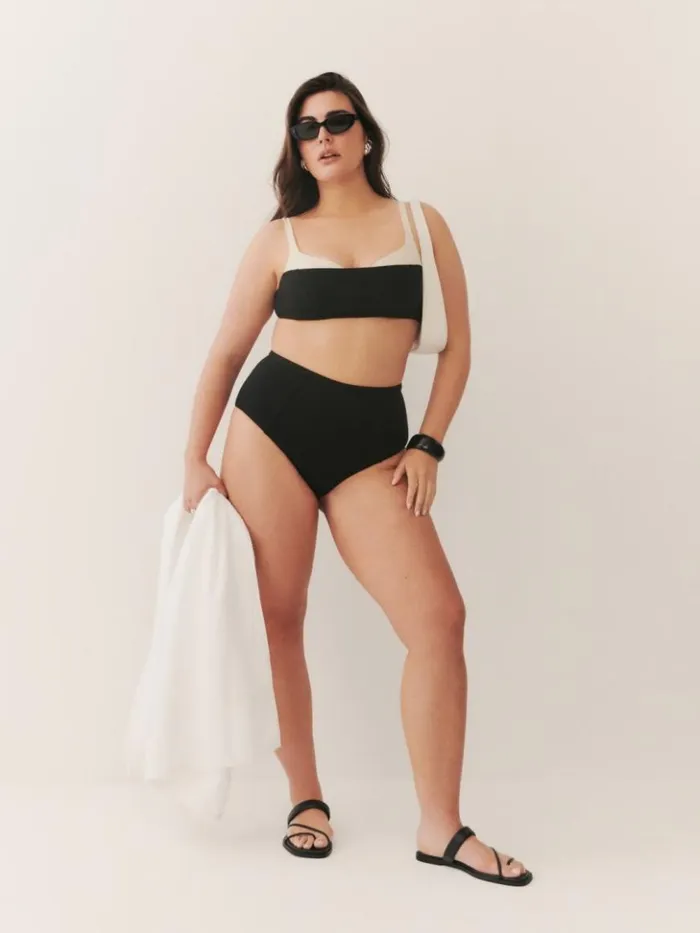 Clothing The Reformation Azure Bikini Bottom Black