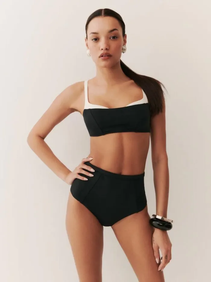 Clothing The Reformation Azure Bikini Bottom Black
