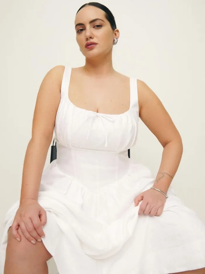 Clothing The Reformation Balia Linen Dress Es White