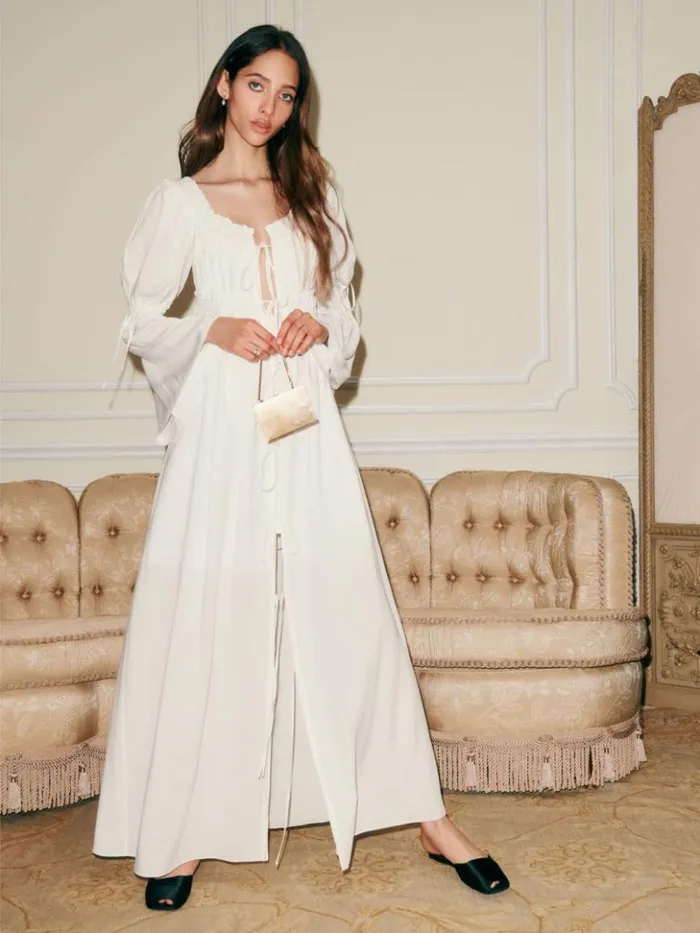 Clothing The Reformation Cabrini Dress Ivory
