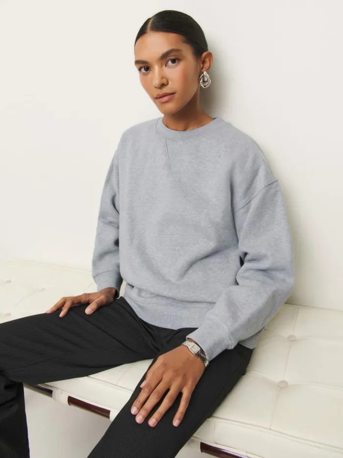 Clothing The Reformation Drew Vintage Oversized Crewneck Sweatshirt Heather Grey