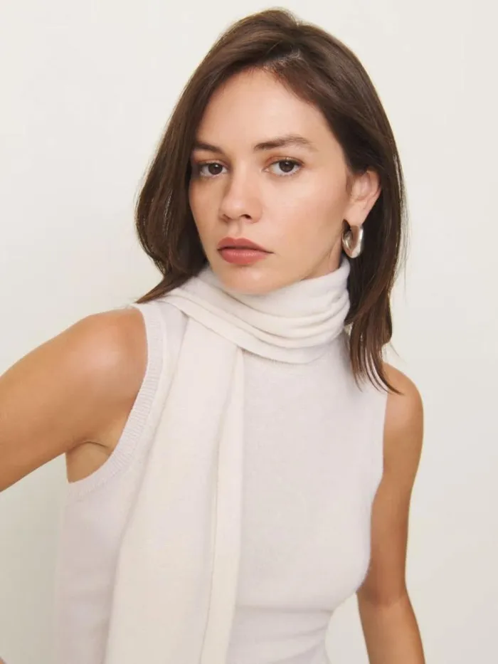 Clothing The Reformation Elena Cashmere Scarf Tank Gossamer