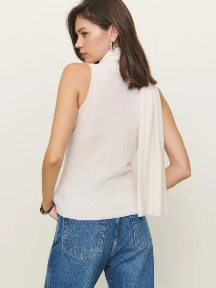 Clothing The Reformation Elena Cashmere Scarf Tank Gossamer