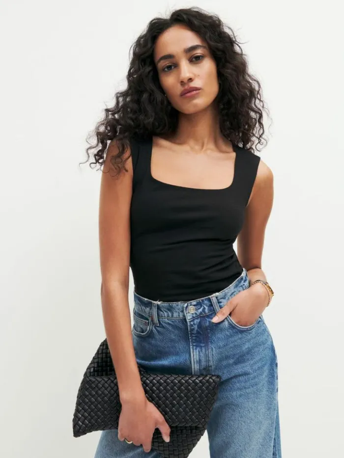 Clothing The Reformation Keegan Knit Top Black