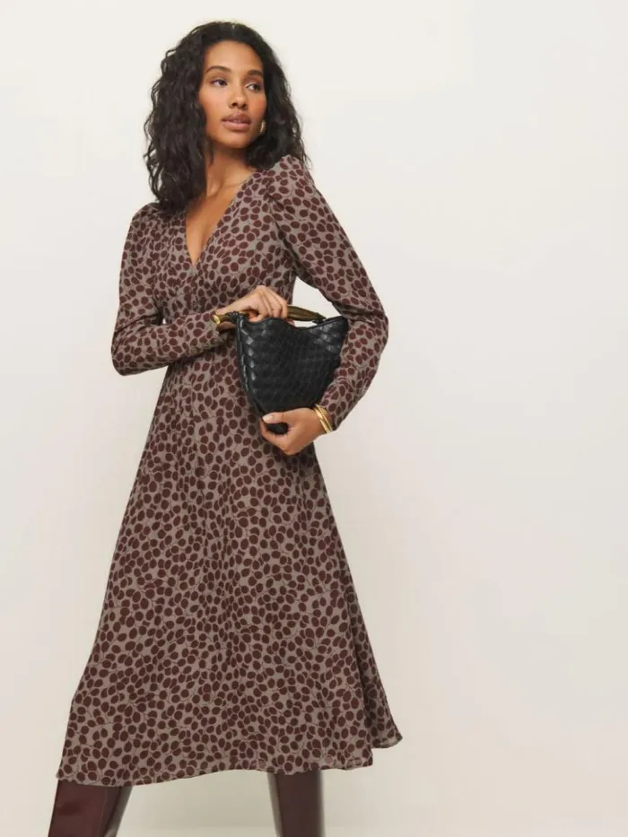 Clothing The Reformation Liara Dress Pinot Noir