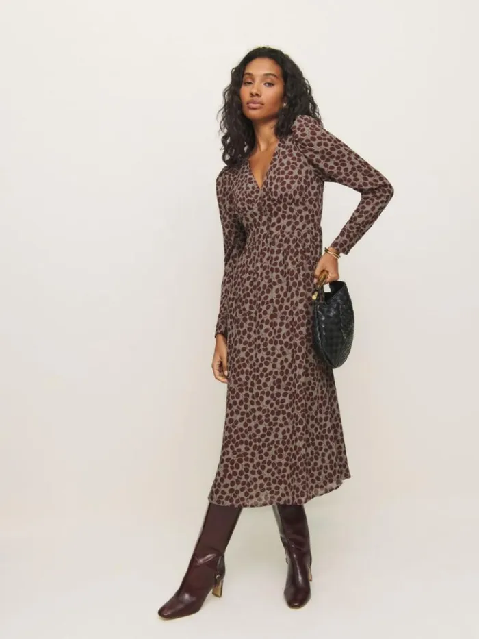 Clothing The Reformation Liara Dress Pinot Noir