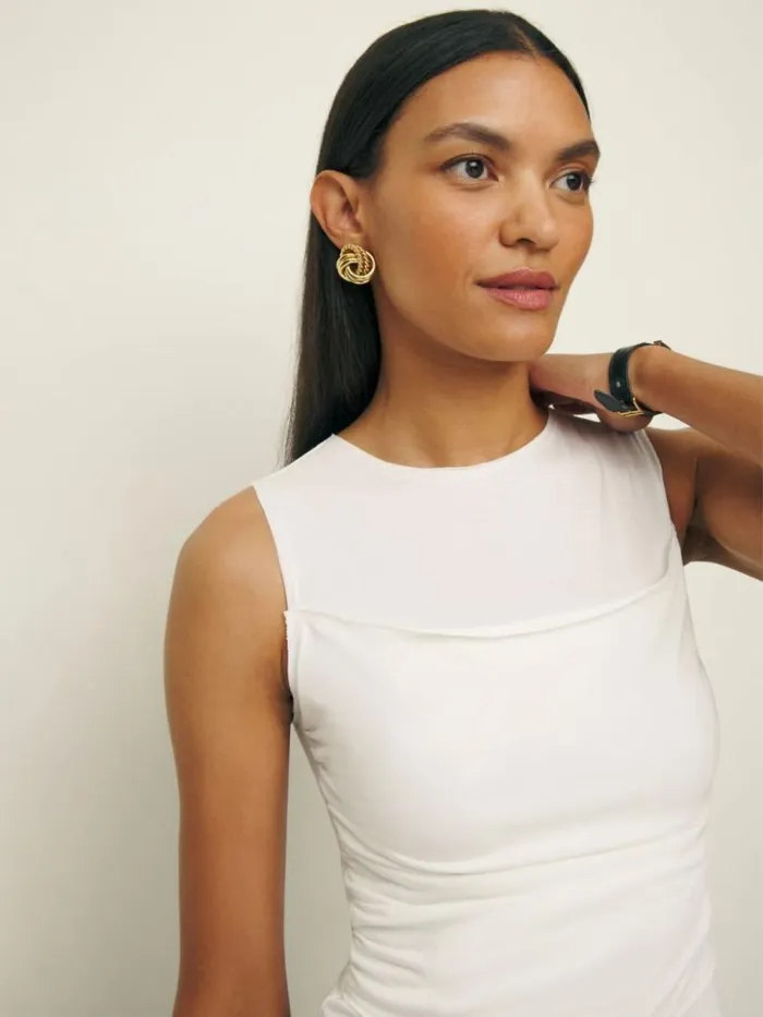 Clothing The Reformation Louise Knit Top White