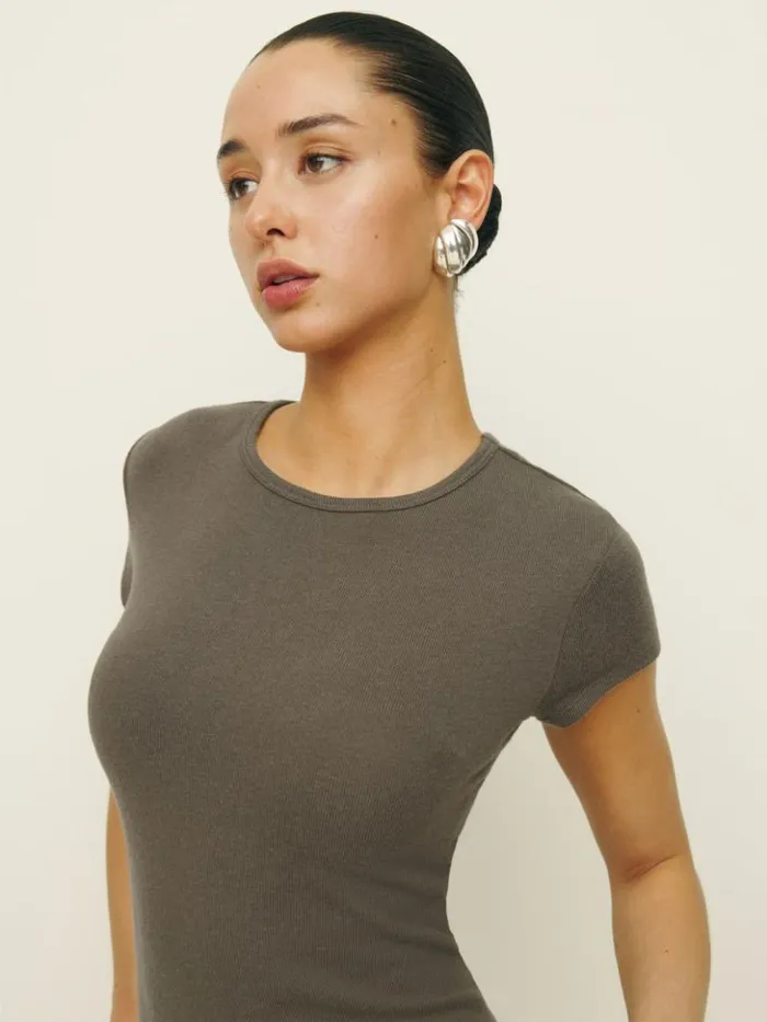 Clothing The Reformation Olive Knit Top Poppyseed