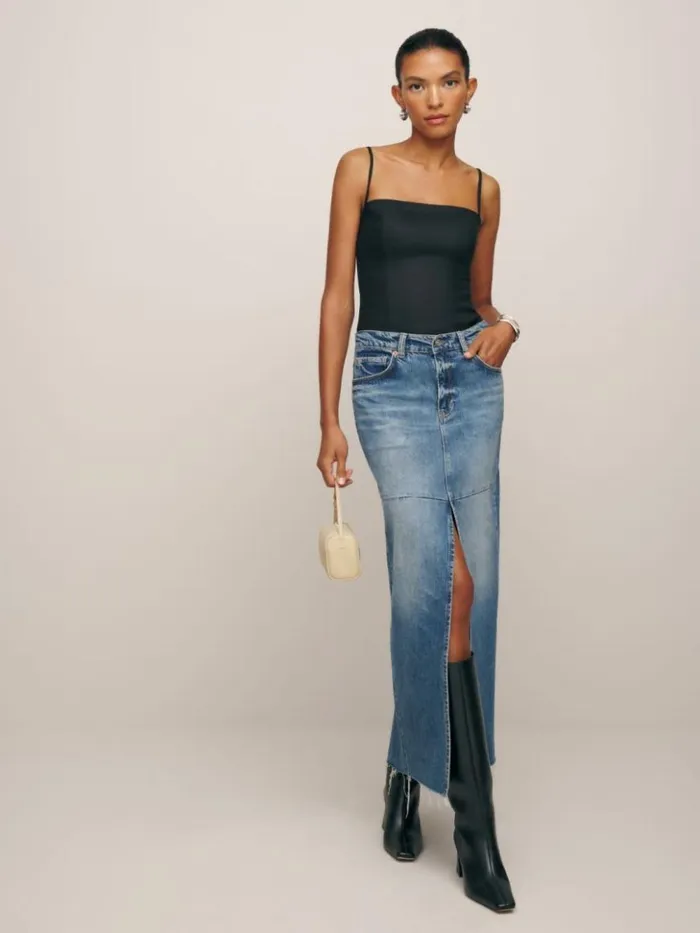 Clothing The Reformation Overland Linen Top Black