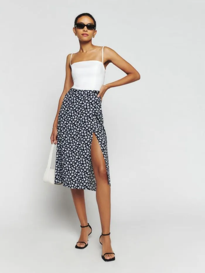 Clothing The Reformation Overland Linen Top White