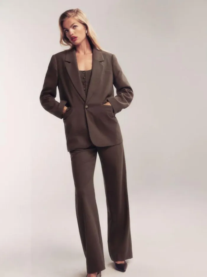 Clothing The Reformation Parker Oversized Blazer Brown
