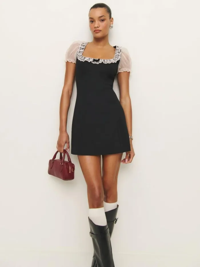 Clothing The Reformation Petites Bunny Dress Black